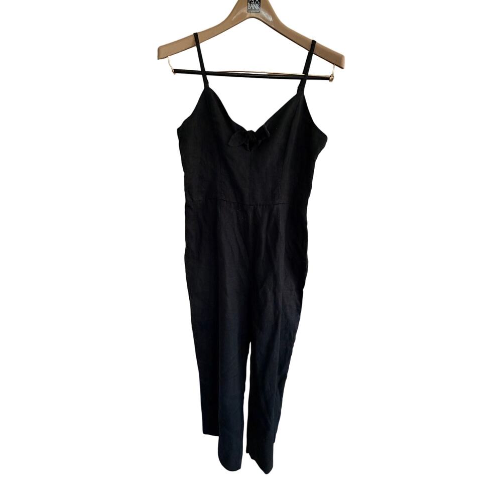 NWT Sanctuary Jumpsuit Overall Romper black Tie Bow Strap Zip side Size 10